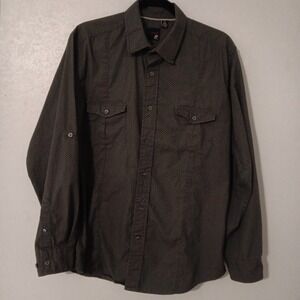 JF J. Ferrar Modern Fit Button Down Shirt Men's Sz L (16-16 1/2) Roll Tab...